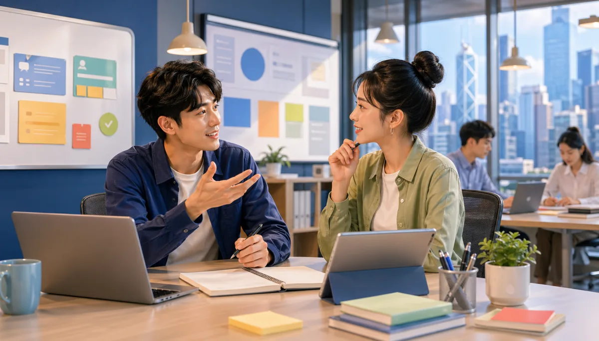 Work and study language practice scenario